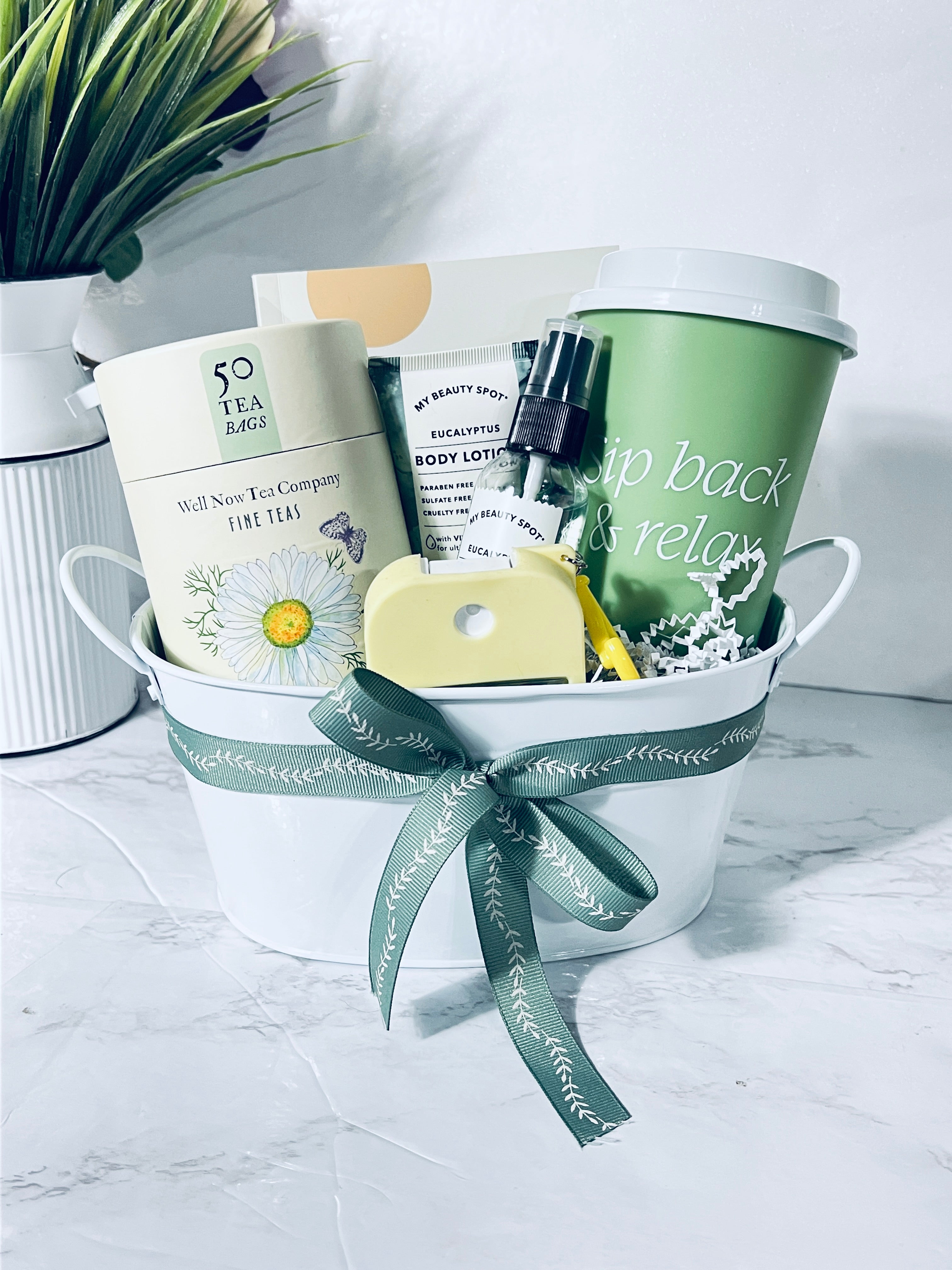 Chamomile Green Tea, Wellness Gift Basket