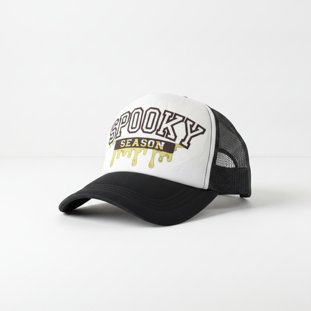 Spooky Season Black Trucker Hat 👻🖤