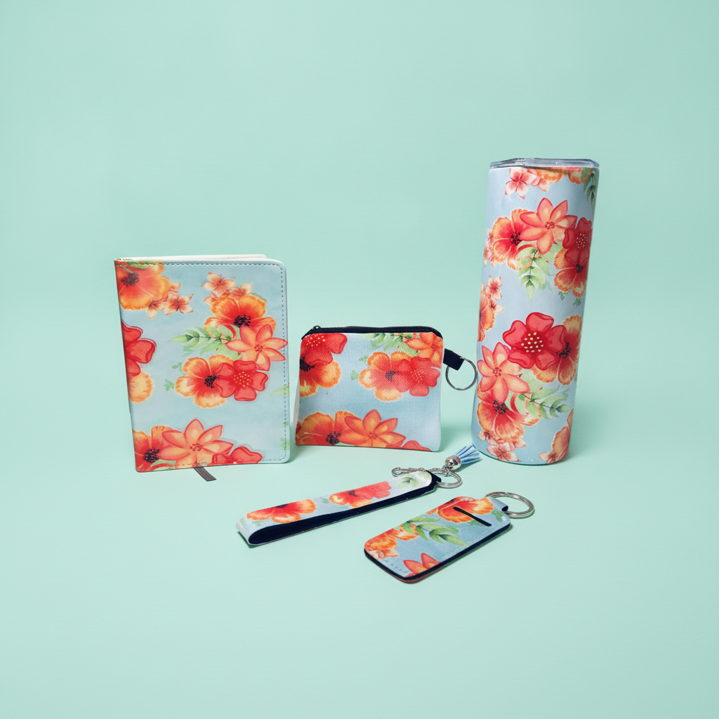 Tropical Blossom Collection — 20 oz Insulated Tumbler, Keychain, Journal, Zip Pouch