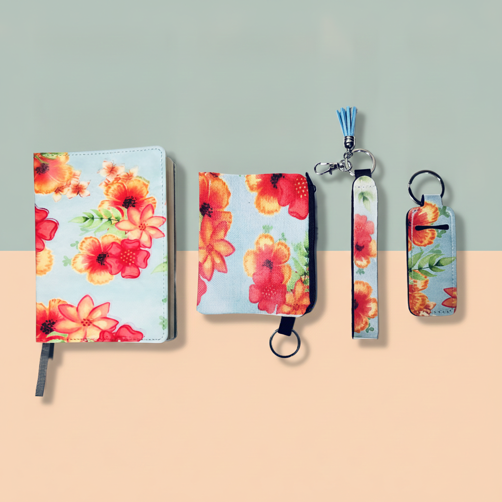 Tropical Blossom Collection — 20 oz Insulated Tumbler, Keychain, Journal, Zip Pouch