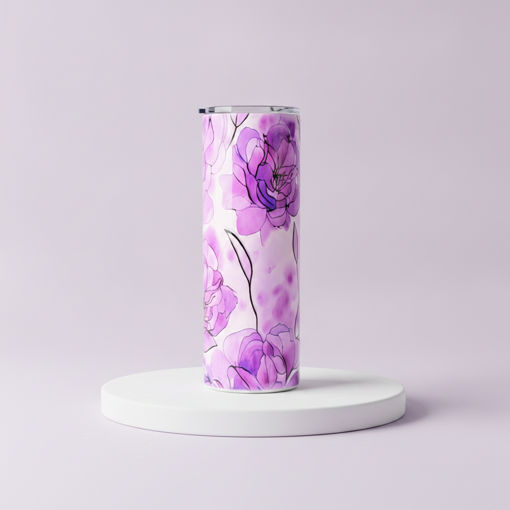Lavender Bloom Collection Gift Set— 20 oz Insulated Tumbler, Keychain, Journal, Zip Pouch