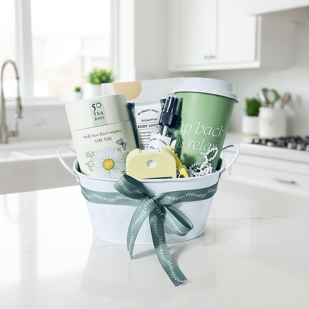 Chamomile Green Tea, Wellness Gift Basket
