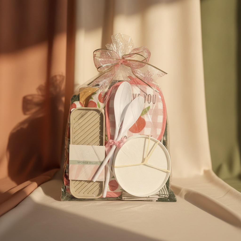 Sweet Peach Cutting Board Kit, Gift Bag