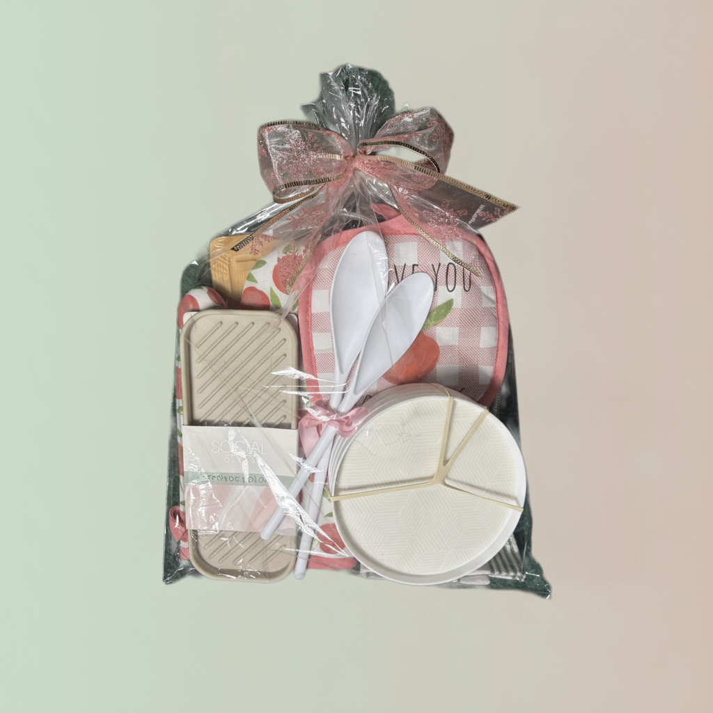 Sweet Peach Cutting Board Kit, Gift Bag