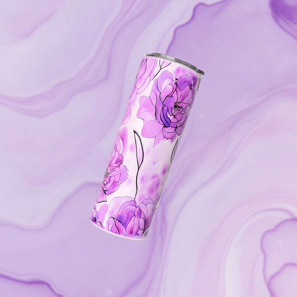 Lavender Bloom Collection Gift Set— 20 oz Insulated Tumbler, Keychain, Journal, Zip Pouch